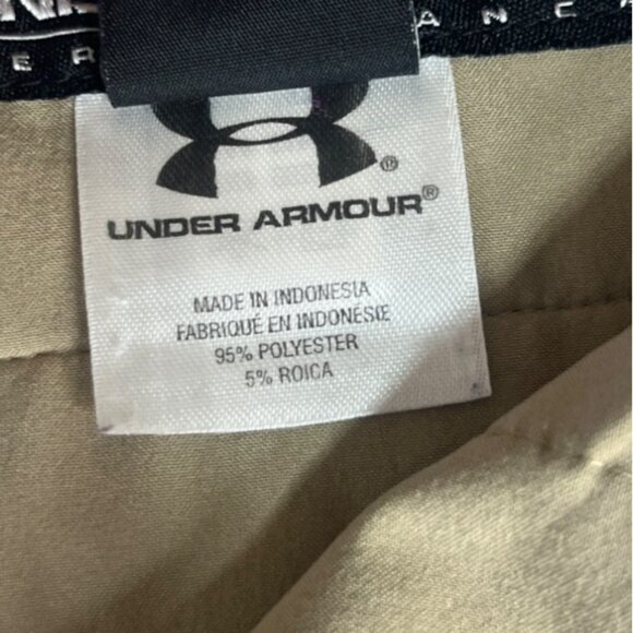 Under Armour Golf Shorts Mens 34R Beige Plaid Performance - Picture 5 of 9
